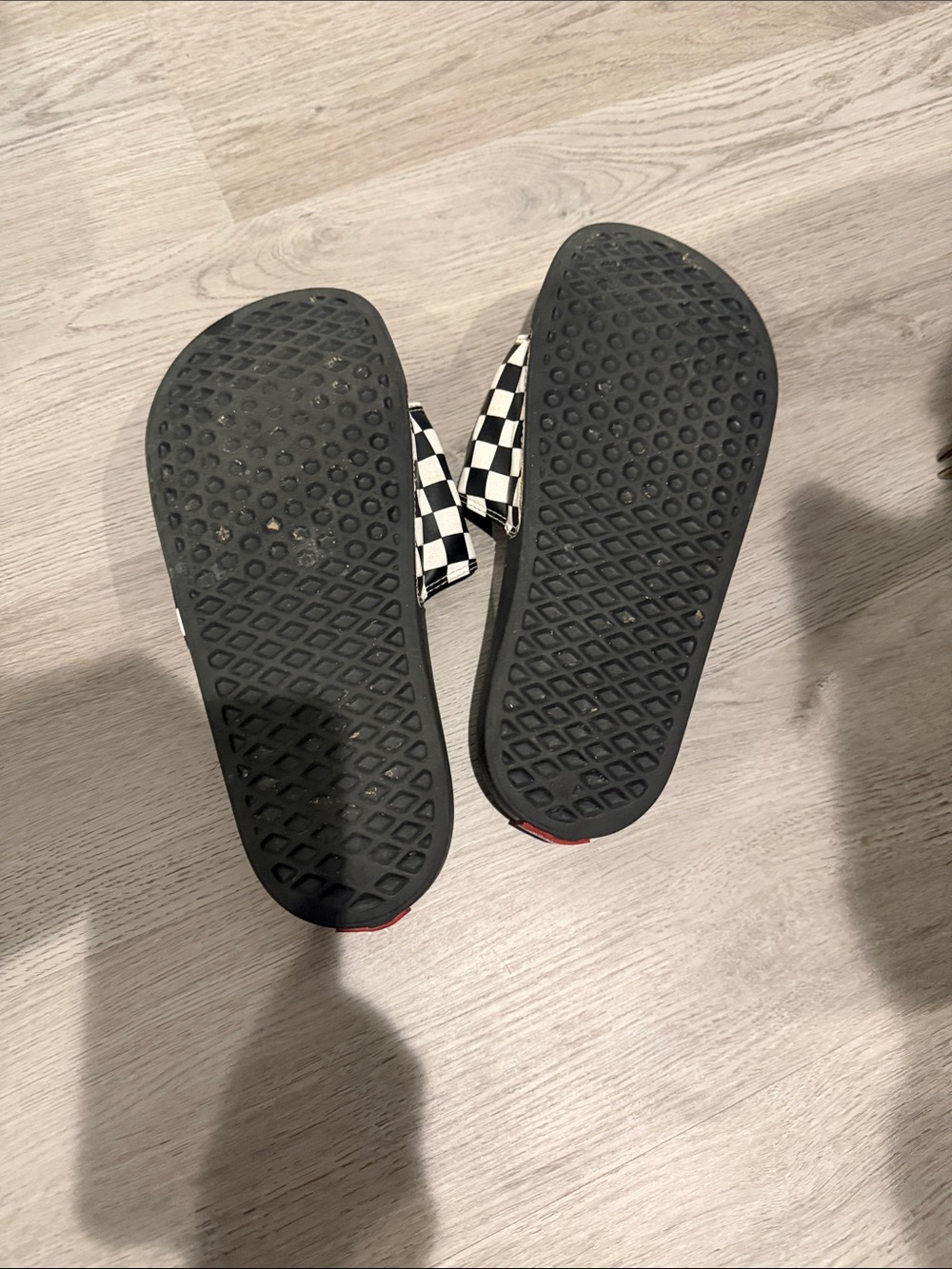 Vans Black Slide Sandals with Checkerboard Strap - Picture 3 of 3